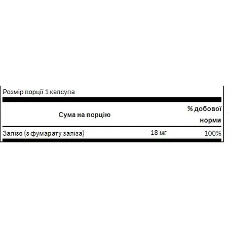 Фумарат железа Swanson Iron Ferrous Fumarate 18 мг 60 капсул (100-11-5262384-20) - фото 2