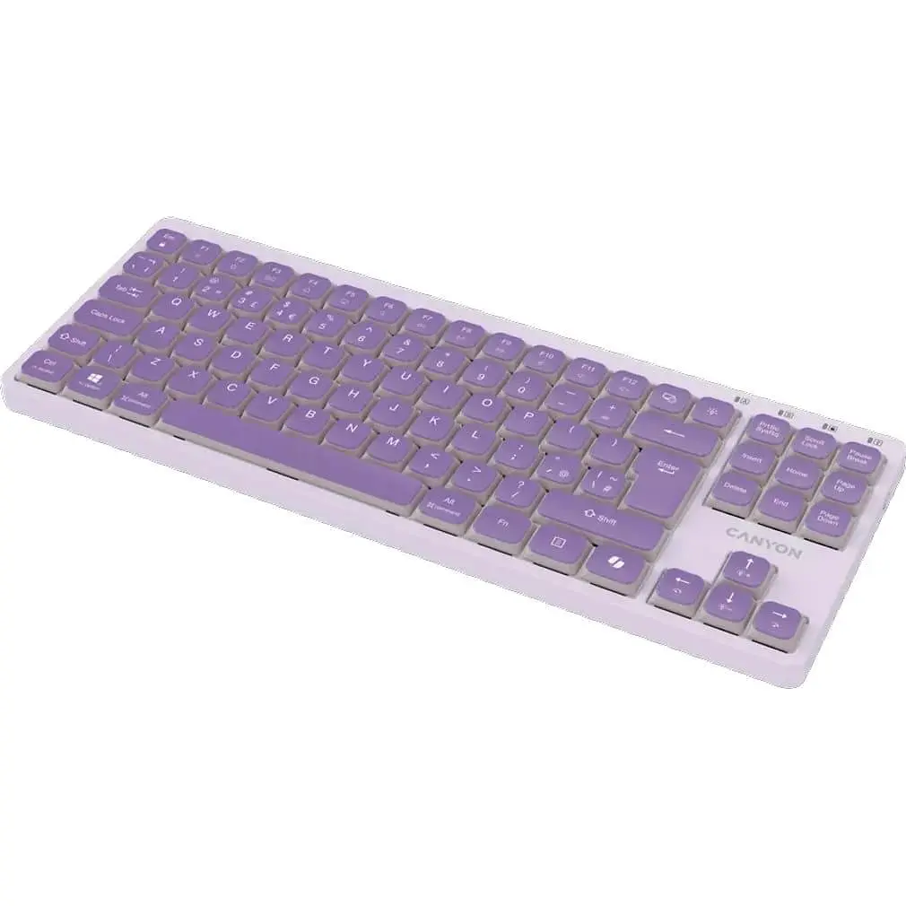 Клавіатура Canyon Keyboard OnType 10 Low Profile EN Wired Violet (CNS-HKB10V) - фото 2