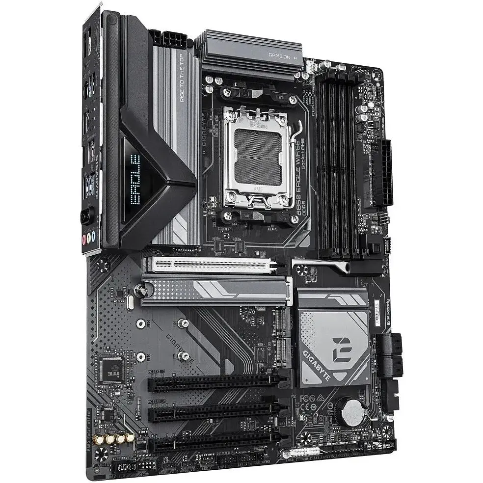 Материнська плата Gigabyte AM5 B850 EAGLE WIFI6E, B850, 4xDDR5, Int.Video (CPU), 4xSATA3, 3xM.2, 1xPCI-E 5.0 x16, 3xPCI-E 3.0 x16, Realtek 7.1, Realtek GbE, WiFi 6E, Bluetooth 5.3, 8xUSB 3.2 / 8xUSB 2.0, HDMI/DP, ATX - фото 3