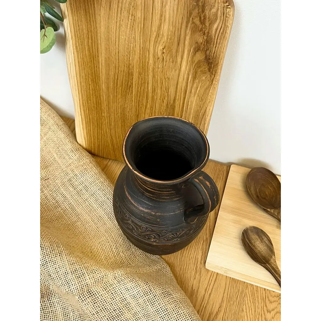 Кувшин 2 литра керамический (глиняный) резной с ручкой декор - фото 7