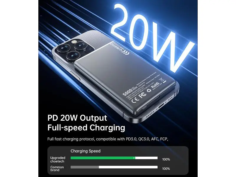 Зовнішній акумулятор (Power Bank) Choetech B738 5000mAh 20W Black (B738-CCBK) - фото 7
