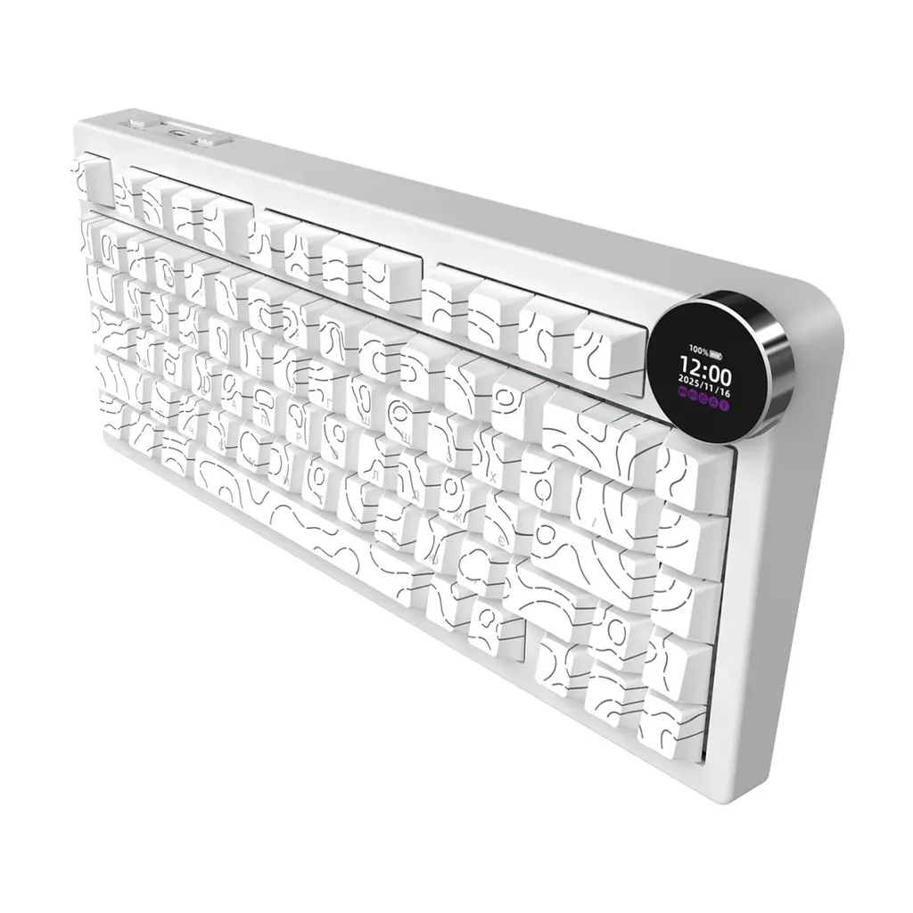 Клавіатура Ajazz AK820 V2 White Peach Switch Wireless/Bluetooth/USB UA White (AK820-V2-WP-S-W) - фото 4