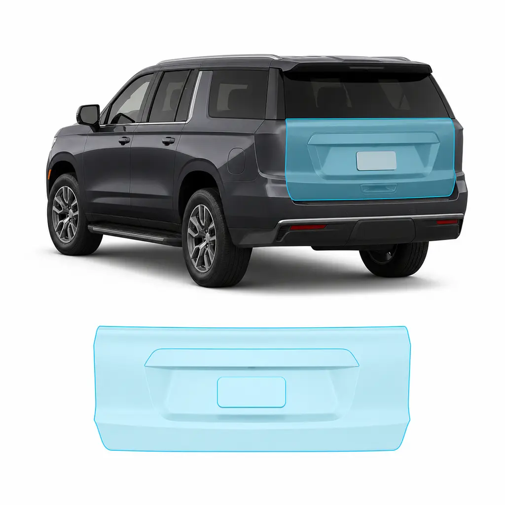 Антигравійна захисна бронеплівка за лекалами для Chevrolet Suburban IV 2021- зона кришки багажника