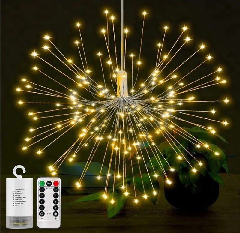 Светодиодная гирлянда Феерверк Firework автономная 150LED, длина нити 26см с пультом - фото 5