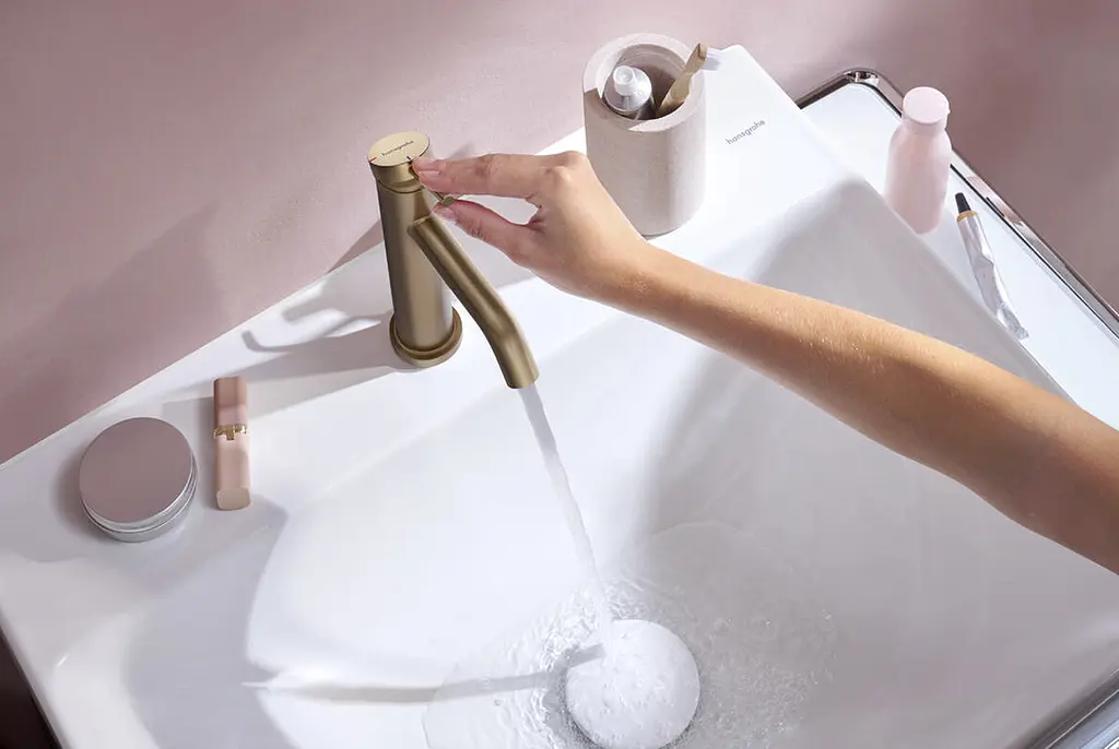 Змішувач для умивальника Hansgrohe Tecturis S CoolStart EcoSmart+ з тягою Pop-up brushed bronze 73314140 - фото 2