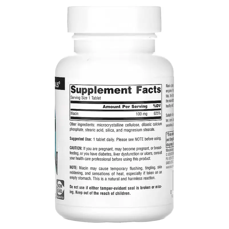 Вітаміни та мінерали Source Naturals Niacin 100 mg 100 таблеток - фото 2