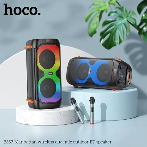 Акустична система HOCO BS53 Manhattan wireless dual mic outdoor BTspeaker чорний - фото 3