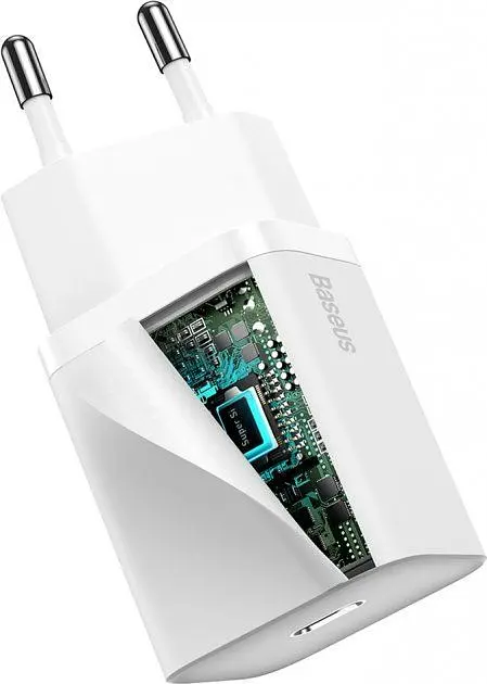 Мережевий зарядний пристрій Baseus Super Silicone PD Charger 20W (CCSUP-B02) White [66724] - фото 2