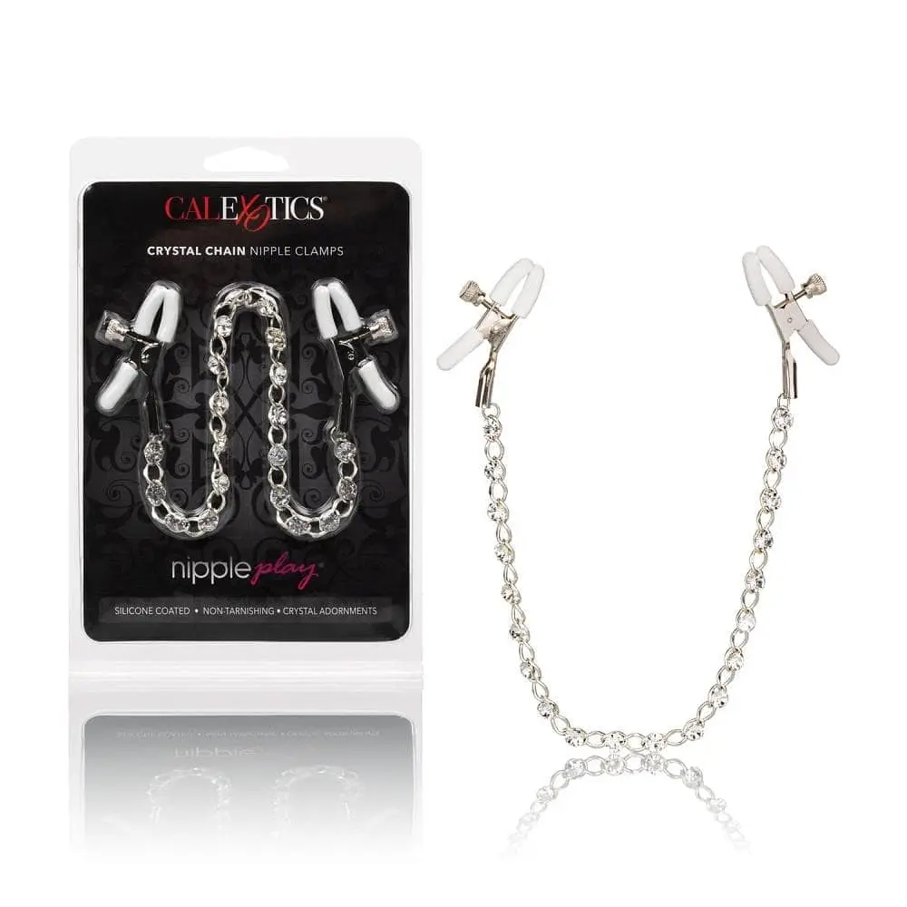 Затискачі для сосків CalExotic Crystal Chain Nipple Clamps - фото 3