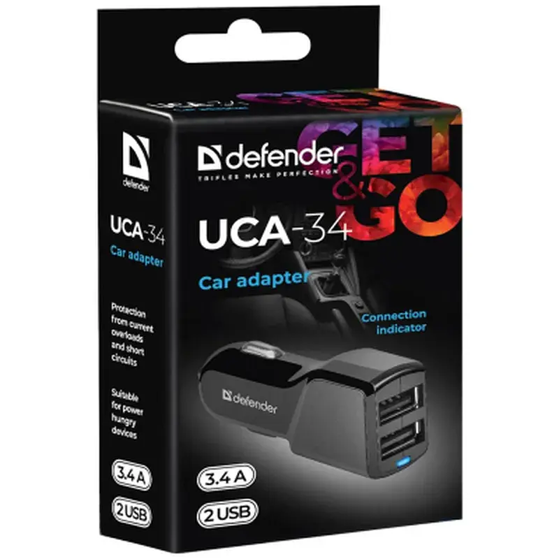 Зарядний пристрій Defender UCA-34 2xUSB, 5V / 3.4A (83834) - фото 6