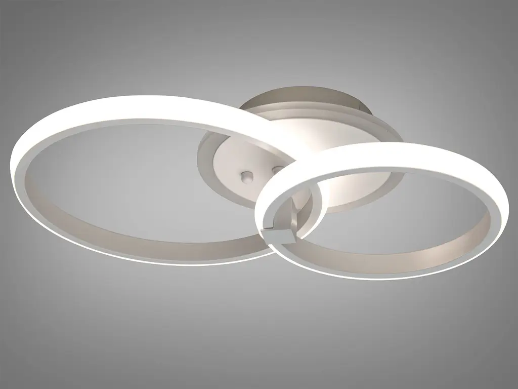 Люстра стельова Diasha 2526/2WH LED 3color біла 2 кільця пульт - фото 3