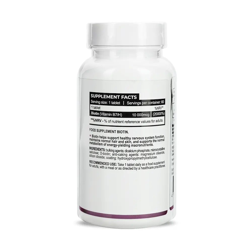 Вітаміни та мінерали Biotin 10000 mcg, 60 таблеток Progress Nutrition vit0000887 - фото 2
