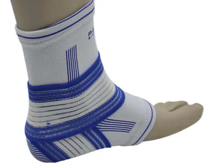 Бандаж на гомілкостоп Power System PS-6009 Ankle Support Pro Blue/White L/XL (1 шт) (PS-6009_L/XL_White-Blue) - фото 7