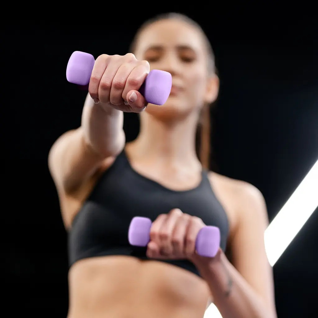 Гантели для фитнеса неопреновые Gymtek Hex 2х1кг лавандовый - фото 2