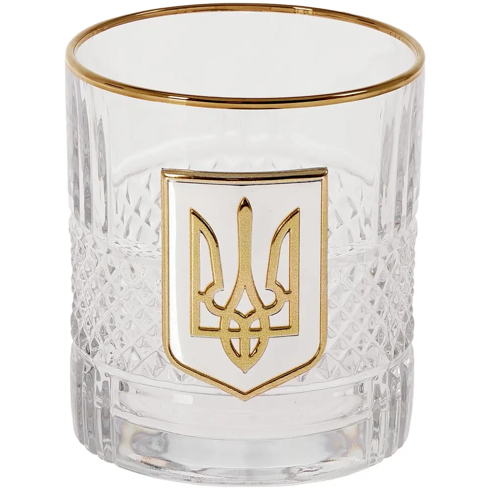 Подарочный набор стаканов Boss Crystal "Тризуб" с золотыми и серебряными накладками - фото 3