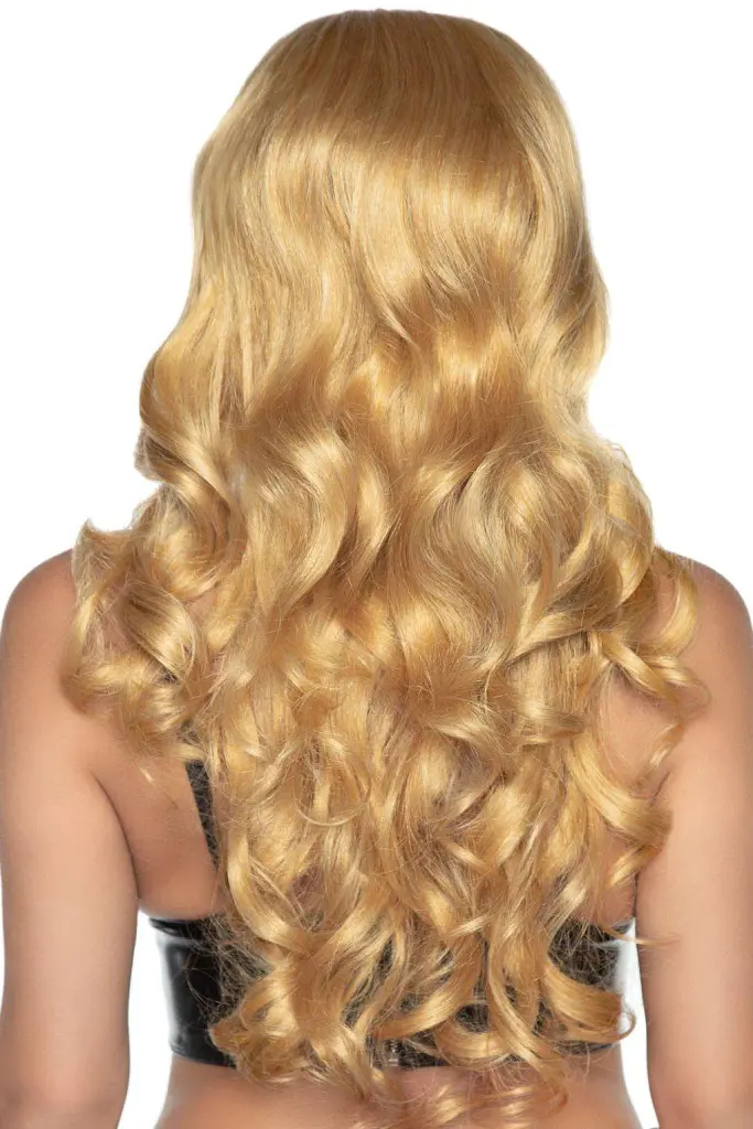 Leg Avenue-Long curly bang wig with braid Blonde - Довга перука з косичкою, блонд - фото 2