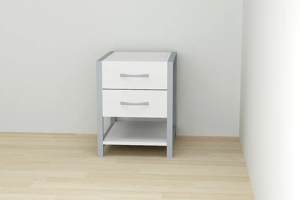 Тумба универсальная Ferrum-decor Вивьен 2/1 50x41x40 серый ДСП Белый 16мм (FRD-104181) - фото 1