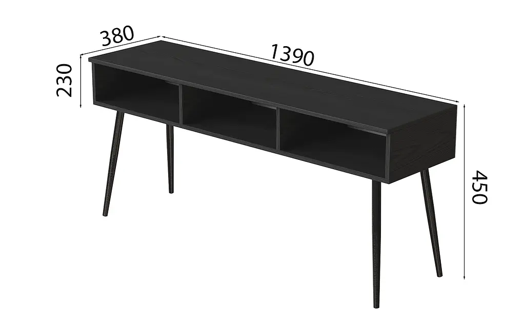 Тумба под телевизор Кентукки Ferrum-decor 45x139x38 Черный металл ДСП Сосна Кембра 16 мм (FRD-106728) - фото 4