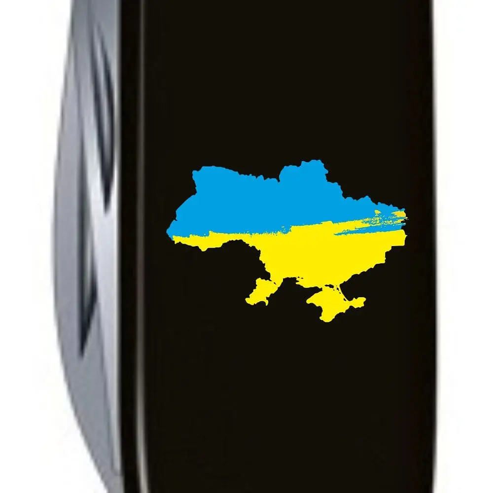 Ніж Victorinox Huntsman Ukraine 91мм 15функ чорн Мапа України син-жовт. - фото 4
