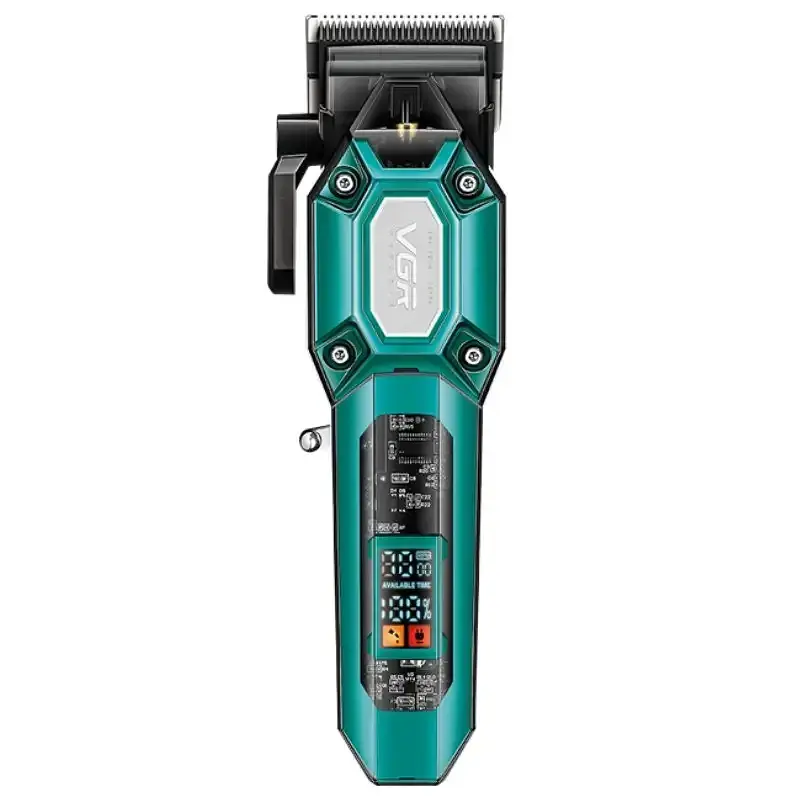 Машинка для стрижки (clipper) VGR V-600 Green, 6 насадок, регулятор висоти, LED display, 7000 RPM - фото 3