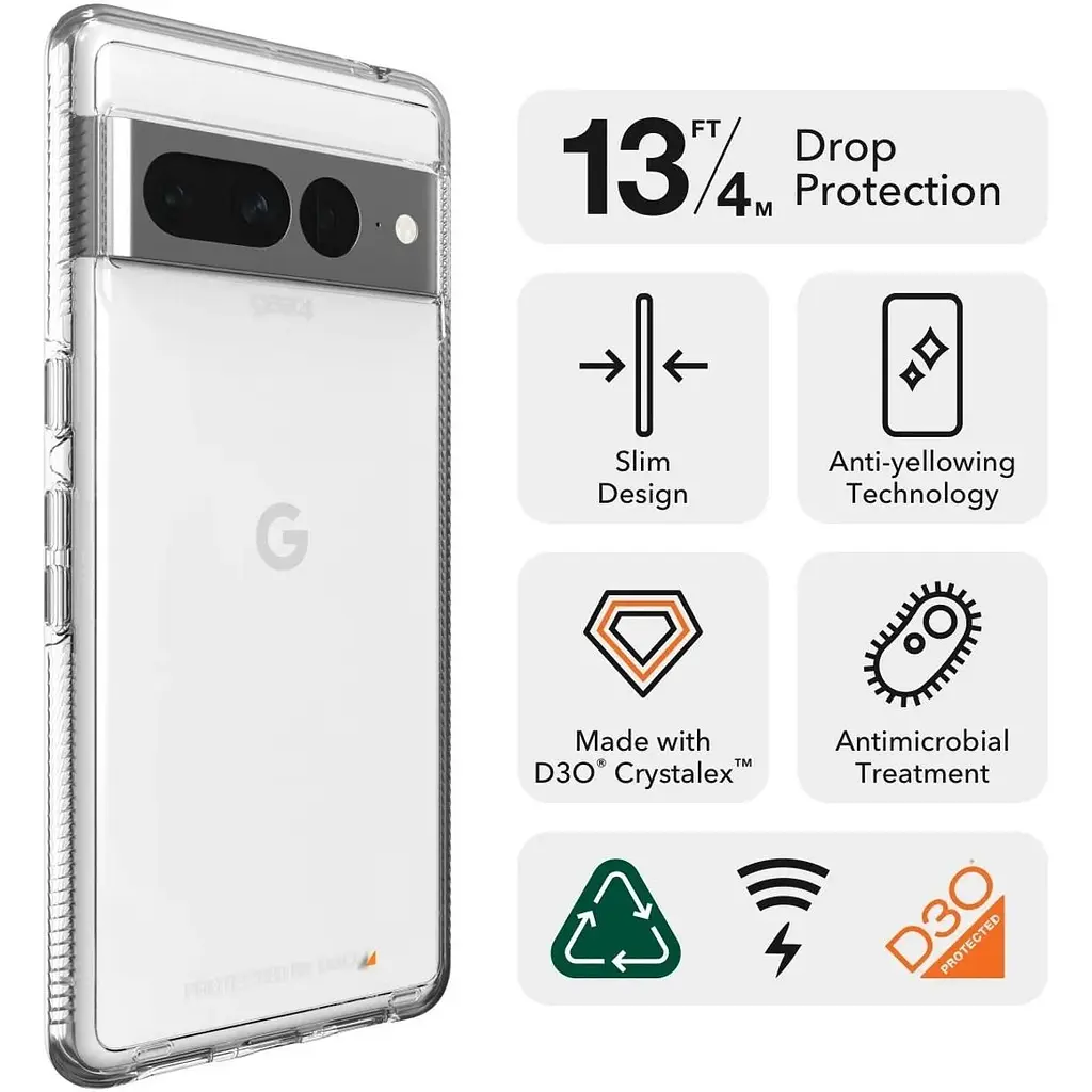 Противоударный чехол Gear4 Crystal Palace для Google Pixel 7 Pro (6.7") Прозрачный (702009720) - фото 8