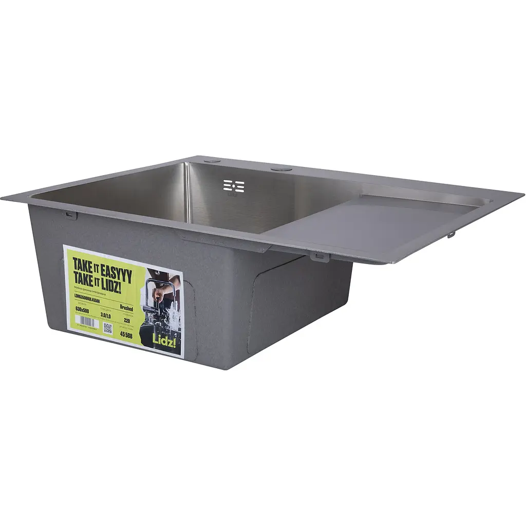 Мойка для кухни Lidz Handmade H6350R интегрированная крыло справа 3.0/1.0 мм Brushed Steel (LDH6350BRUR45587) - фото 2