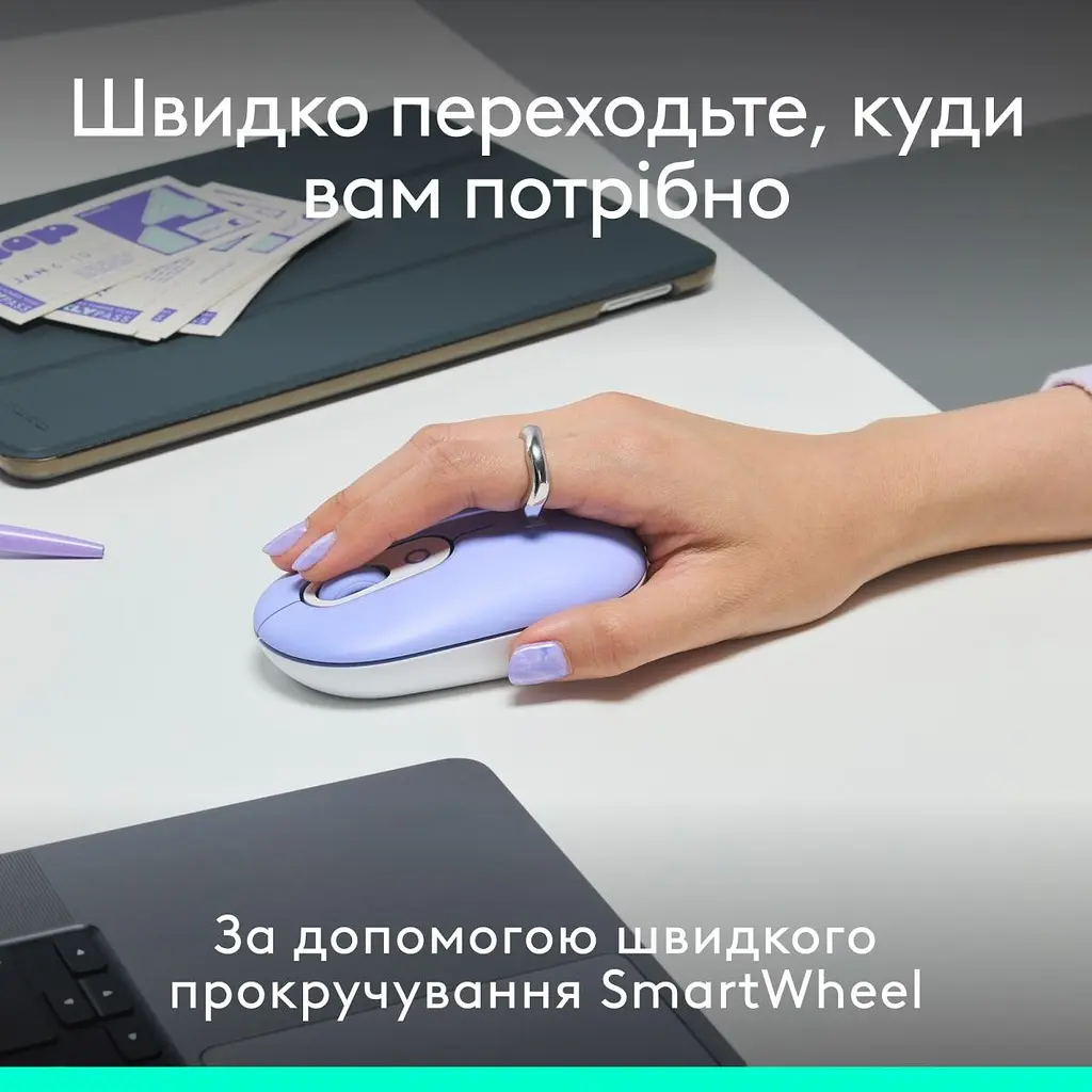 Комплект клавіатура та миша Logitech POP Icon Combo Bluetooth UA Lilac [920-013078] [121103] - фото 9