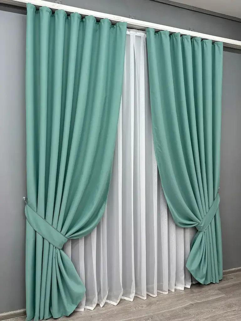 Комплект штор VR-Textil Midnight блекаут 2 шт 100x290 см бірюзовий (1229ш) - фото 3