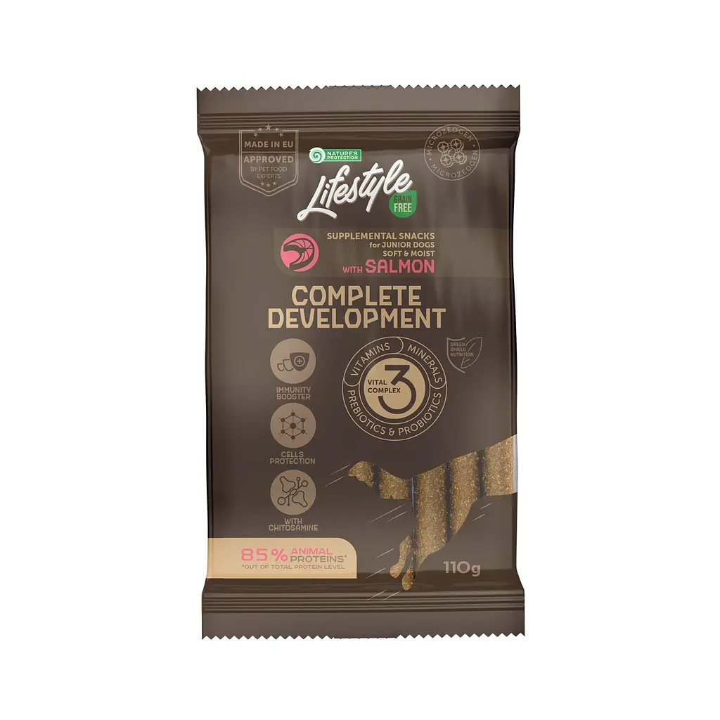 Беззернові ласощі для молодих собак Nature's Protection Lifestyle Grain Free Salmon з лососем, 110 г