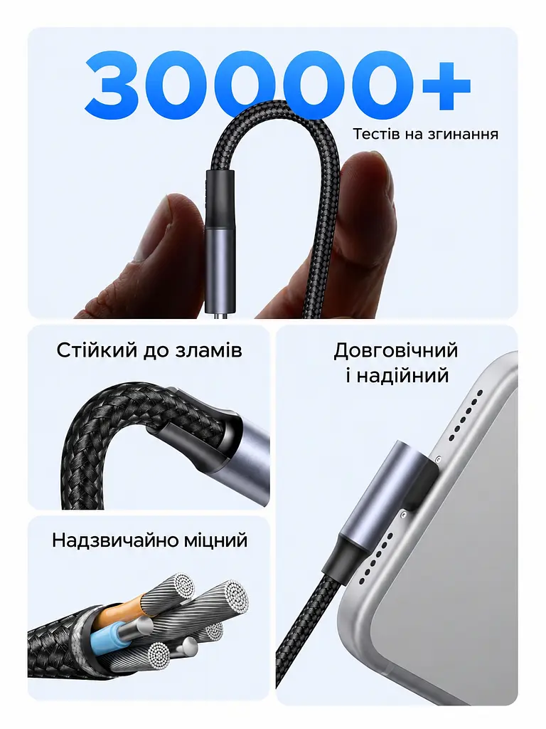 Кабель UGREEN L536 USB-C - USB-C кутовий 90° PD 3.1 240 Вт 1 м чорний (85225) - фото 9