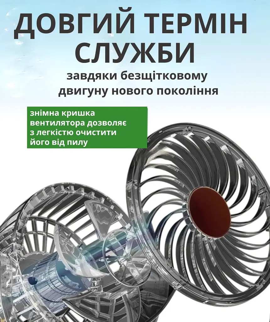 Вентилятор автомобільний 5 дюймів 12V з регулятором швидкості - фото 9