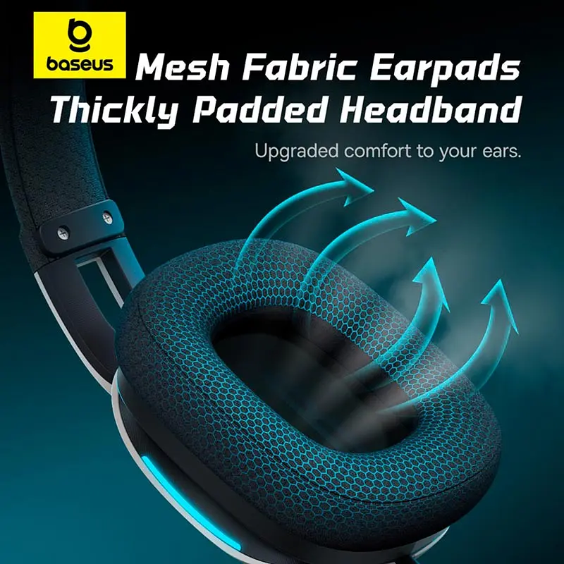 Накладные наушники Baseus  GoPlay 1+ Max Gaming Wired Headphones, 7.1 VSS, USB, white - фото 9