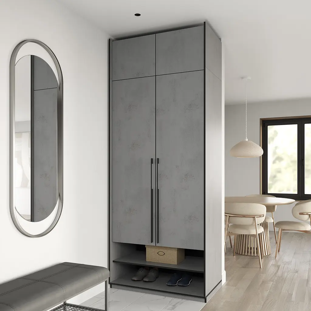 Шафа для одягу Flamecame зі штангою на 2 двері у передпокій FR-04 Тефра - фото 3