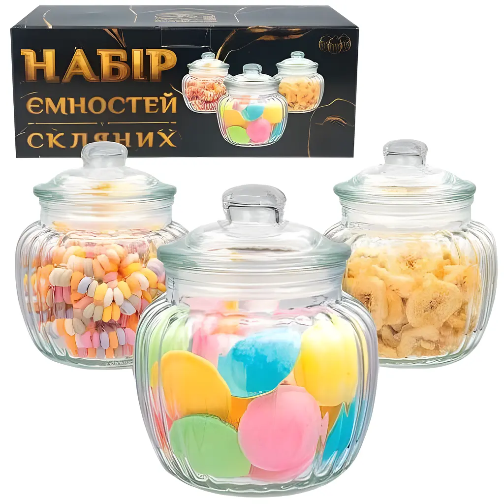Набір скляних ємностей S&T для сипких продуктів 660 мл 3 шт. (6042) - фото 2