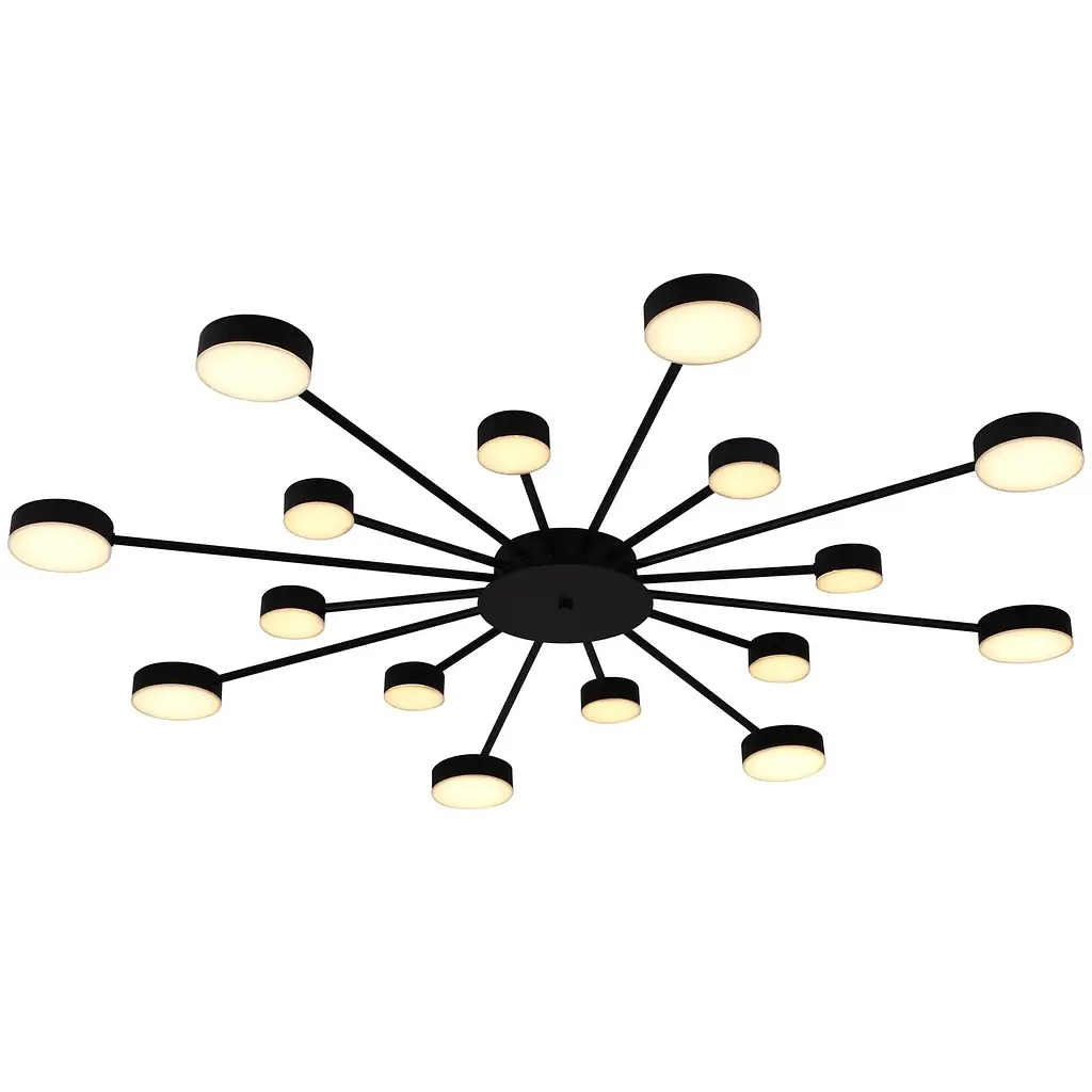 Світильник стельовий Miorro LED Foresta з пультом ДУ 102W 2700-6000К чорний (51-313-005) - фото 2