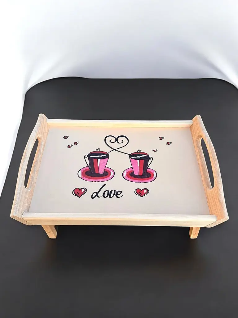 Столик кавовий з ніжками,кавовий стіл Love 42х27х17 cм. - фото 10