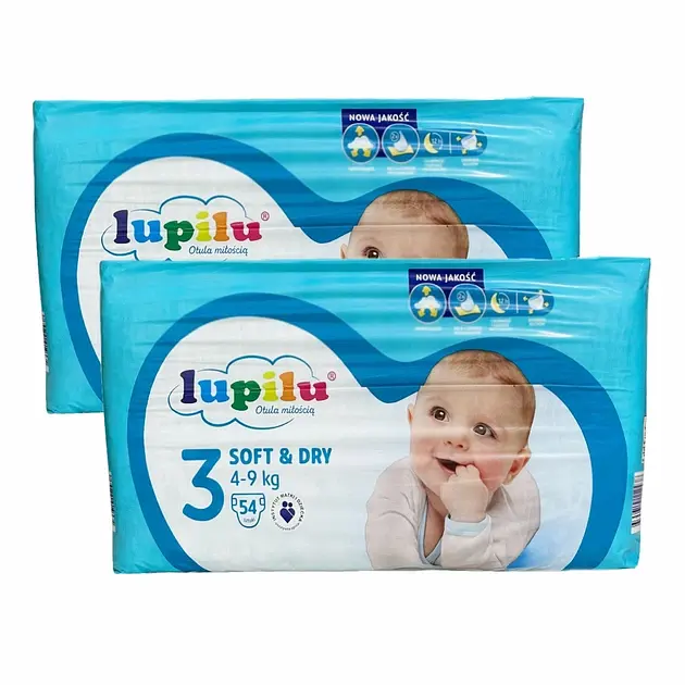 Підгузки Lupilu soft & dry 3 Midi (4-9 кг), 108 шт
