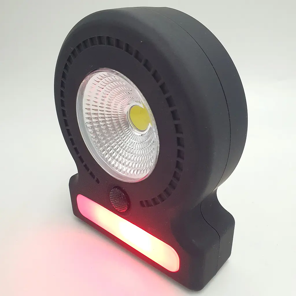 Ліхтар кемпінговий 3 режими COB, 8SMD(white), 5SMD(red) магніт та гак для підвіски 3хАА лампа 11см UKC 037-A чорний - фото 2