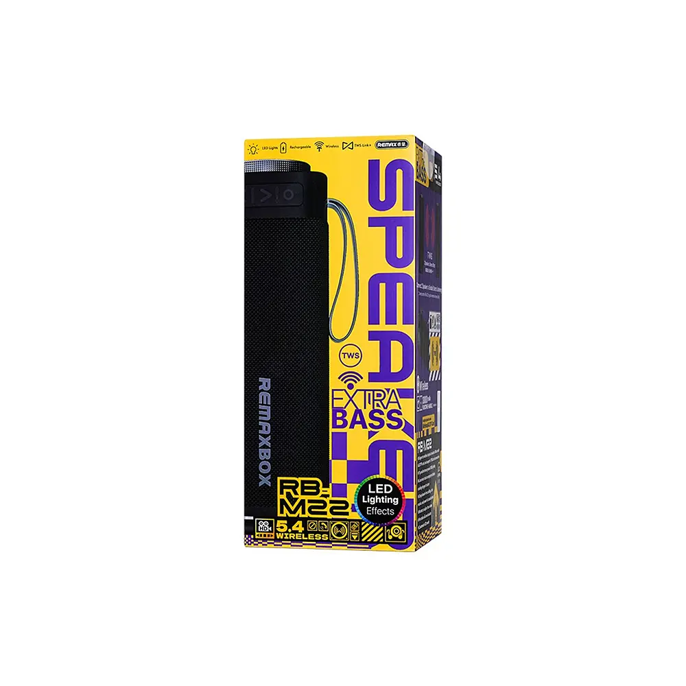 Портативна колонка Remax RB-M22 / 360° звук / RGB-підсвітка / TWS / Bluetooth 5.4 / до 9 годин роботи - фото 2