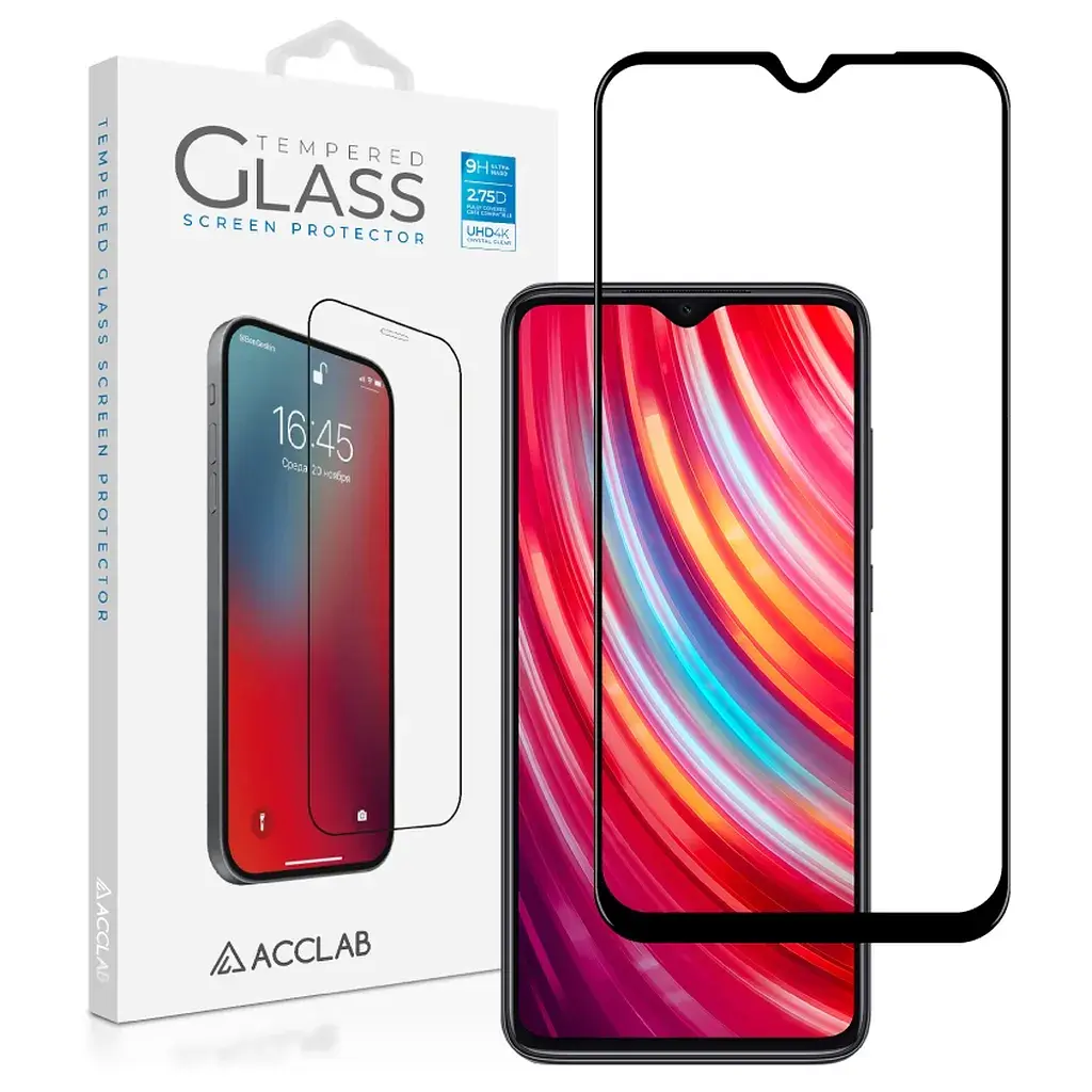 Скло захисне ACCLAB Full Glue Xiaomi Redmi Note 8 Pro Black (1283126508769) - фото 2