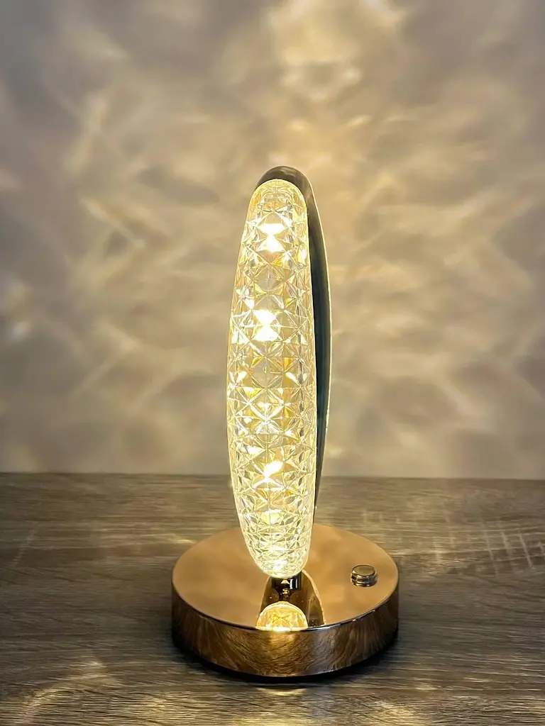 Настільна LED-лампа PC-8212 акумуляторна декоративна з кришталевим розсіювачем і сенсорним керуванням 3 режими світіння - фото 2