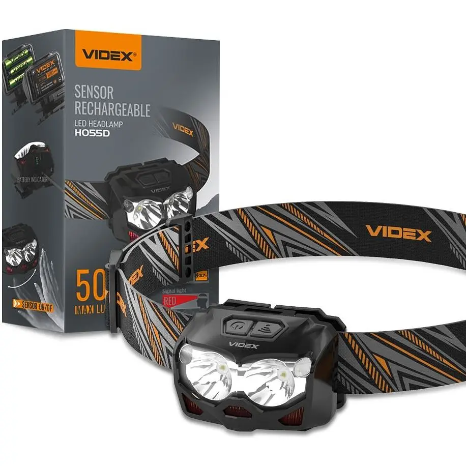 Налобний світлодіодний ліхтарик Videx VLF-H055D 500 Lm 5000 K (VLF-H055D) - фото 2