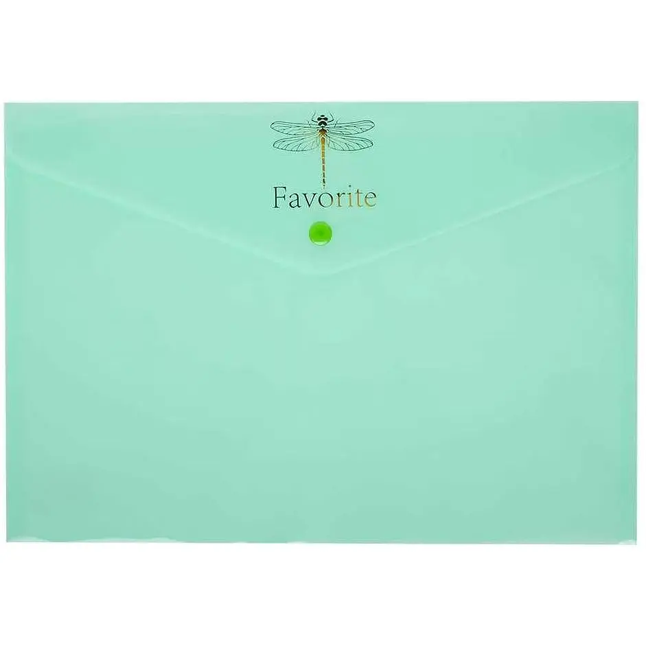 Папка-конверт BUROMAX на кнопці FAVOURITE PASTEL А4 мятна BM.3953-38