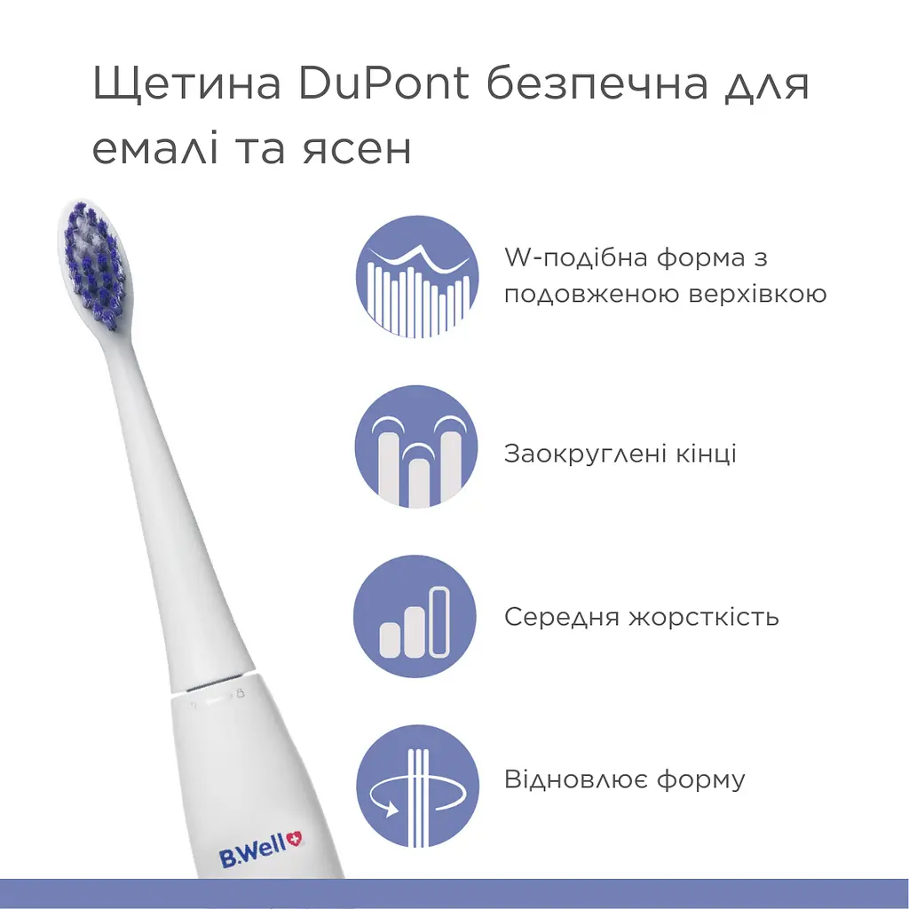 Насадка біла для зубної щітки B.Well PRO-850 (2 шт/компл) - фото 5