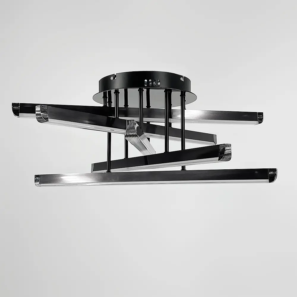 Футуристическая Led люстра в корпусе черный хром Ст. 77018-5 Gray+BK | Line F - фото 4