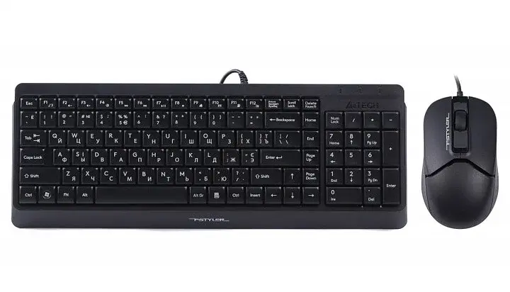 Комплект (клавіатура, миша) A4Tech Fstyler F1512 USB Чорний