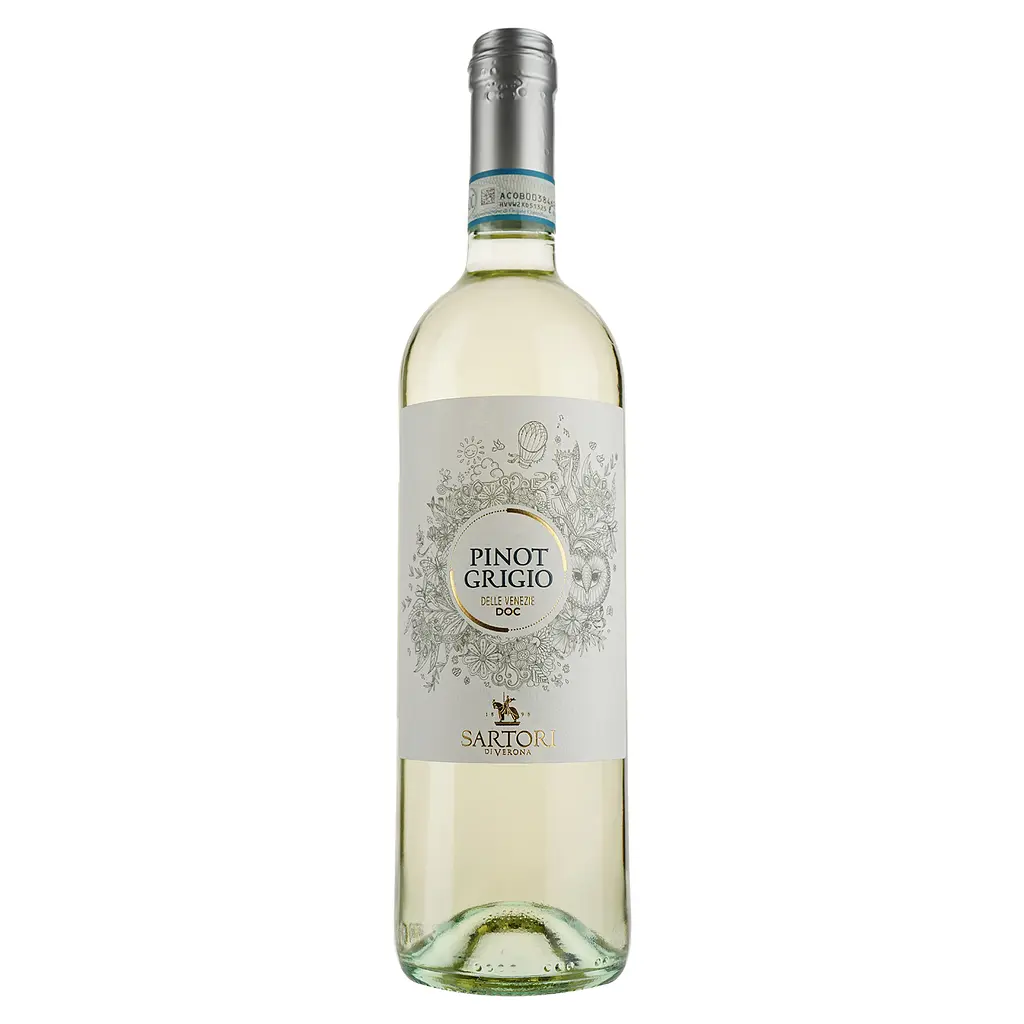 Вино Sartori Pinot Grigio DOC, біле, сухе, 12%, 0,75 л - фото 1