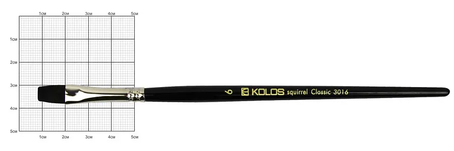 Пензель білка плоска Kolos Classic 3016 № 4 коротка ручка 6 - фото 2