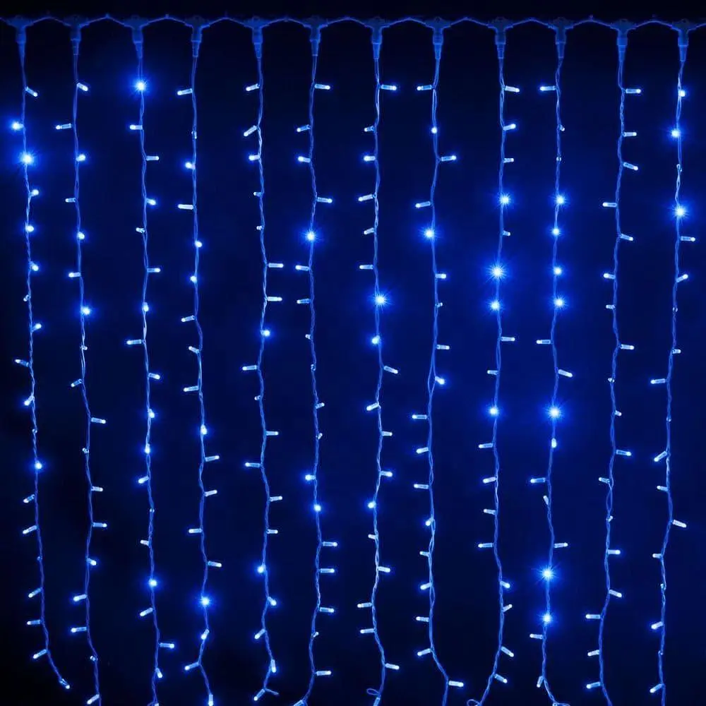 Гирлянда штора 3х3м 360 LED Синий - фото 5