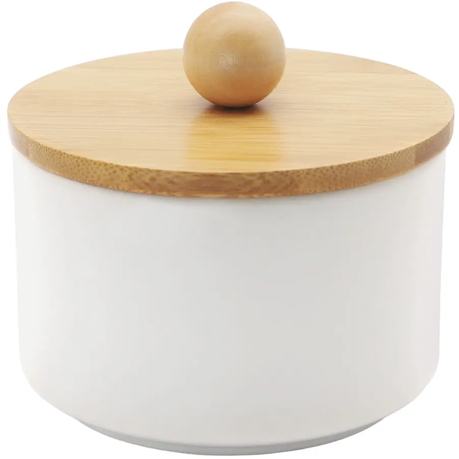 Ємність для зберігання МВМ My Home, 650 мл, біла (KP-17 WHITE/WOOD)